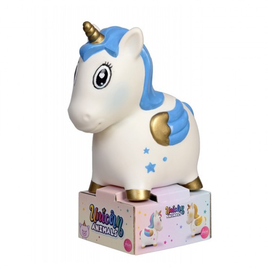 UNICORN ANIMALS UNICORN MONEY BOX DECORATED IN 3 COLOURS