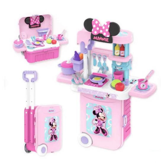 JAKKS PACIFIC MINNIE MOUSE 3-IN-1 KITCHEN TROLLEY CASE