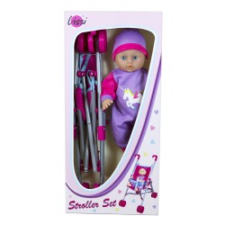 LISSI  DOLL FOLDING UMBRELLA STROLLER WITH 14 INCHES