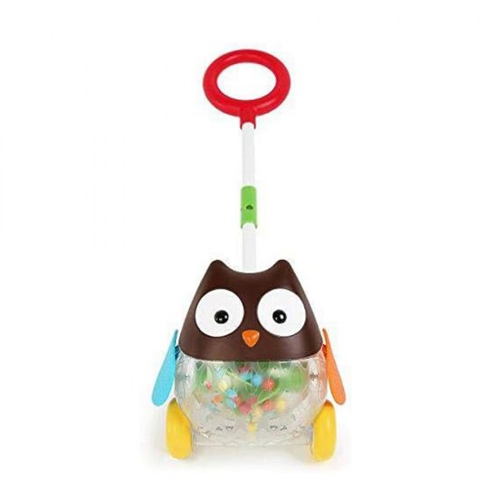 Owl push toy, music