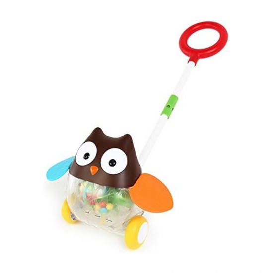 Owl push toy, music