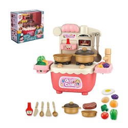MINI KITCHENETTE WITH 17 PIECES OF PRESSED WATER, NOT CHARGED