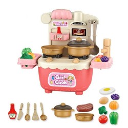 MINI KITCHENETTE WITH 17 PIECES OF PRESSED WATER, NOT CHARGED