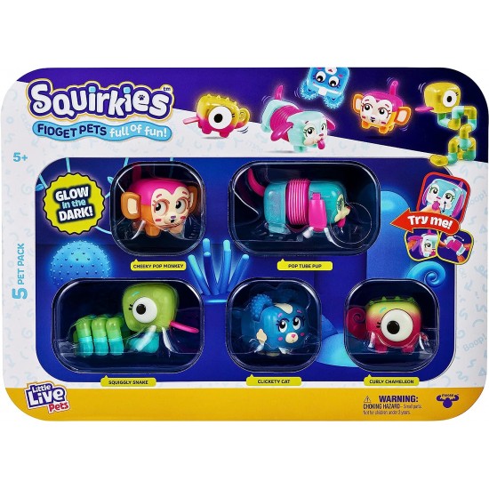 LITTLE LIVE PETS SQUIRKIES GLOW IN THE DARK 5 PACK