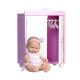 MINI BABY COQUET WOODEN WARDROBE WITH A DOLL Size 28cm