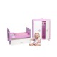 MINI BABY COQUET  WOODEN BED  STORAGE DRAWER AND A DOLL Size 28cm