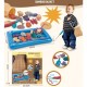 Fishing toy with Bamboo basket