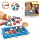 Fishing toy with Bamboo basket