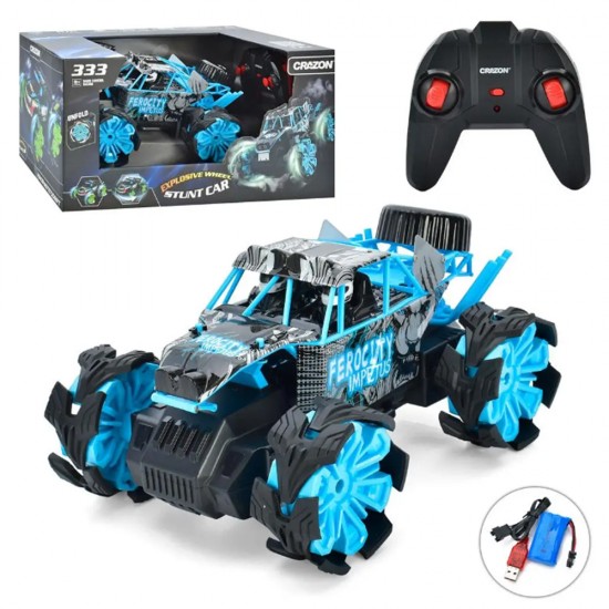 2.4G FOUR-DRIVE, HIGH-SPEED EXPLOSIVE WHEEL OFF-ROAD VEHICLE BLUE