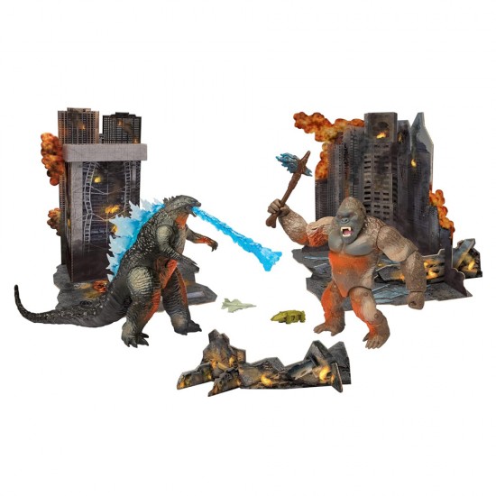 Godzilla vs. Kong City Battle Figs 6" Diorama Set Godzilla vs. Kong City Battle Figs 6" Diorama Set