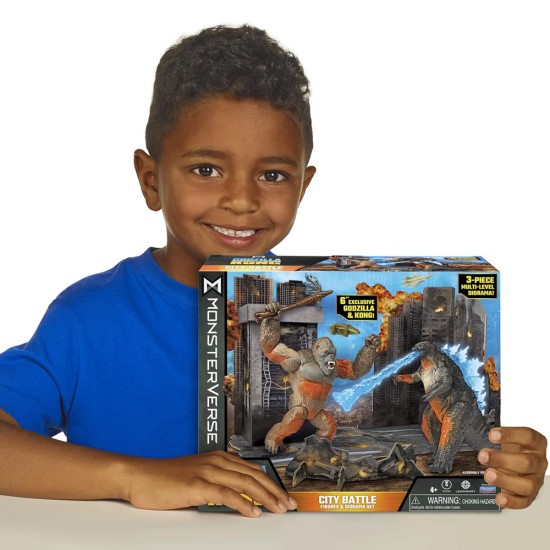 Godzilla vs. Kong City Battle Figs 6" Diorama Set Godzilla vs. Kong City Battle Figs 6" Diorama Set