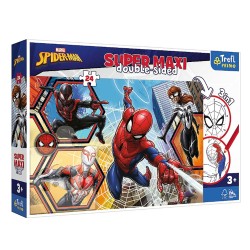 PUZZLE "24 SUPER MAXI" - SPIDERMAN GOES INTO ACTION / DISNEY MARVEL SPIDERMAN FSC MIX 70%