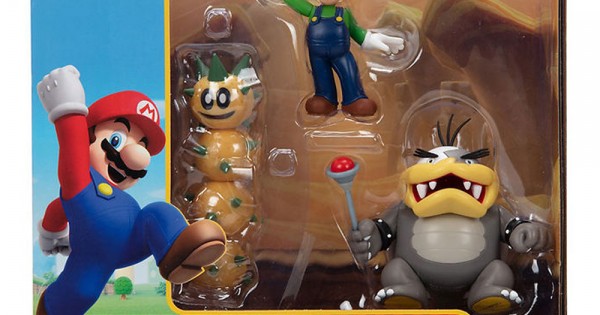 Super Mario – Pack 2 Figurines Luigi Vs. Larry Koopa – 10,2 Cm