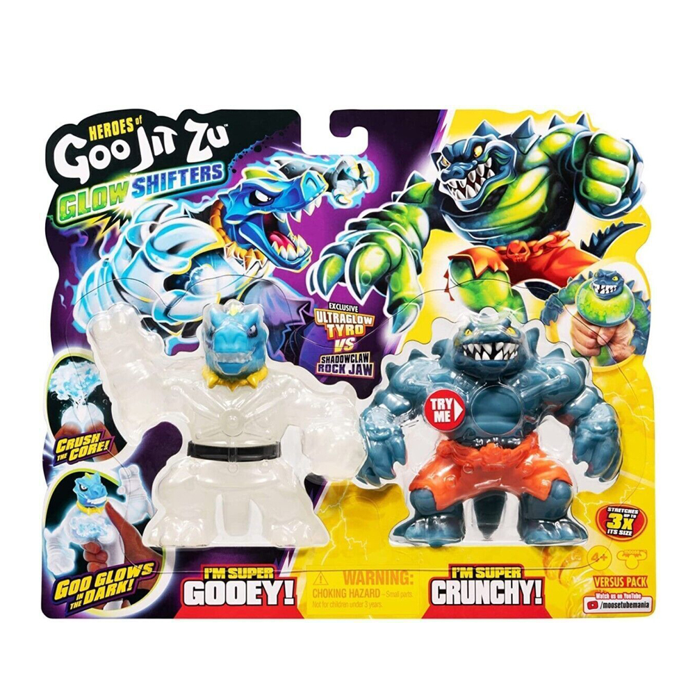 HERO GOO JIT ZU S8 GLOW SHIFTERS PACK TYRO VS ROCK JAW