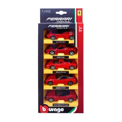 BURAGO 1:64 DIECAST CAR FERRARI R & P 5-PK