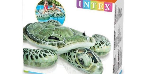 INTEX INFLATABLE REALISTIC SEA TURTLE RIDE-ON 1.91MX1.7M