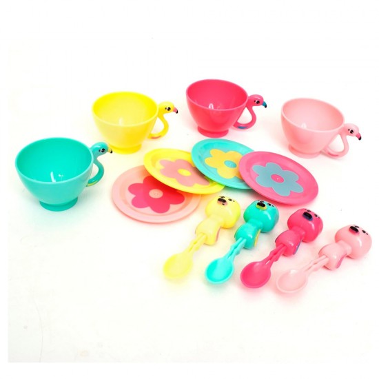 FLAMINGO TEA GIFT SET WITH LOTS OF ACCESSORIES, GIFT BOX