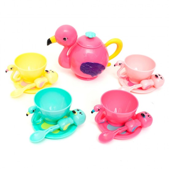 FLAMINGO TEA GIFT SET WITH LOTS OF ACCESSORIES, GIFT BOX