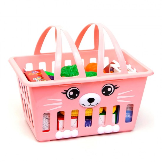 KITTY BASKET WITH 16 PCS OF PLAYFOOD & 7 PCS FOOD BOXES KITTY BASKET WITH 16 PCS OF PLAYFOOD & 7 PCS FOOD BOXES