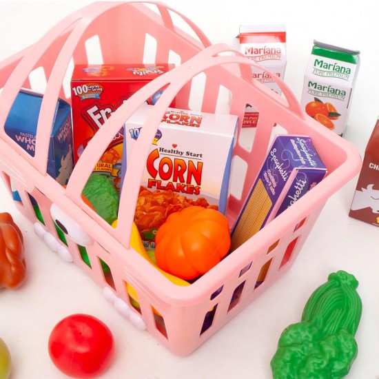 KITTY BASKET WITH 16 PCS OF PLAYFOOD & 7 PCS FOOD BOXES KITTY BASKET WITH 16 PCS OF PLAYFOOD & 7 PCS FOOD BOXES