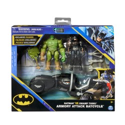 DC Batman Batcycle w/Two  4" Figs