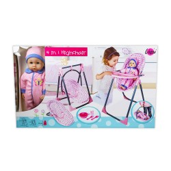 LISSI DOLL 33CM BABY WITH 4 IN 1 HIGHCHAIR