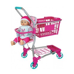 SHOPPING CART WITH 41CM / 16 INCH SOFT BABY DOLL SHOPPING CART WITH 41CM / 16 INCH SOFT BABY DOLL