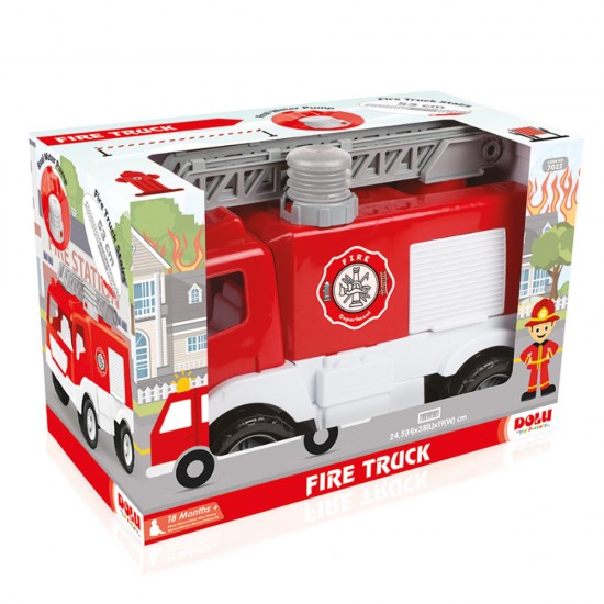 FIRE TRUCK IN WINDOW BOX 38 CM