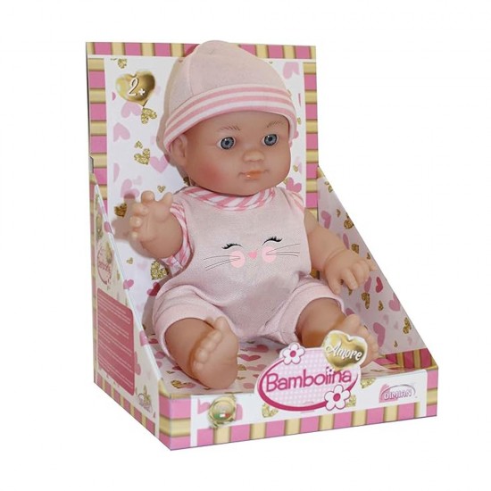BAMBOLINA AMORE 20CM SOFT BABY DOLL ASSORTED IN PDQ