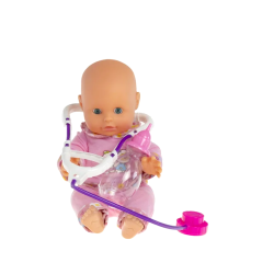 BAMBOLINA AMORE 33CM DRINK N WET DOLL WITH BOTTLE & STETHOSCOPE
