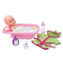 BAMBOLINA AMORE 30CM BATH BABY DOLL WITH BATHING SET