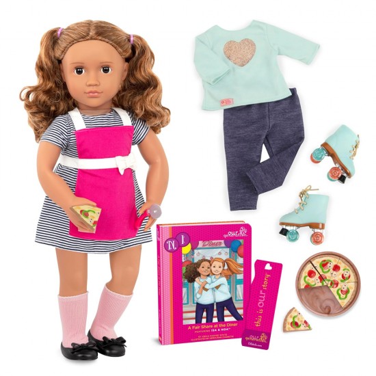 OUR GENERATION ISA DINNER WITH BOOK DELUXE DOLL OUR GENERATION ISA DINNER WITH BOOK DELUXE DOLL