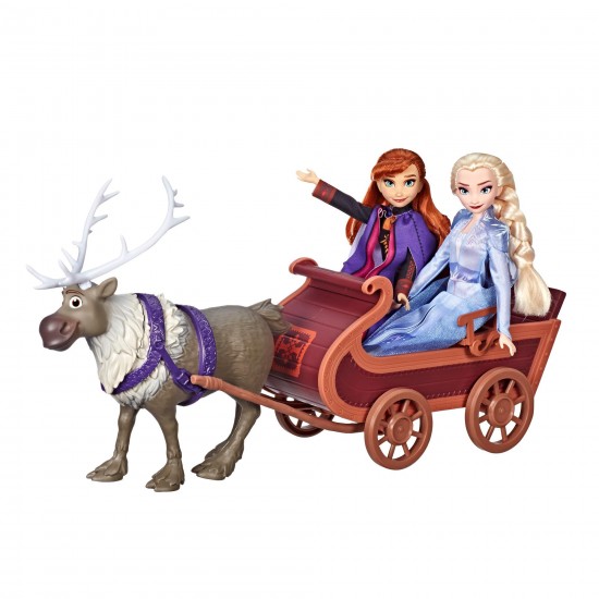 Disney Frozen Sledding Sven and Sisters Elsa and Anna Fashion Dolls