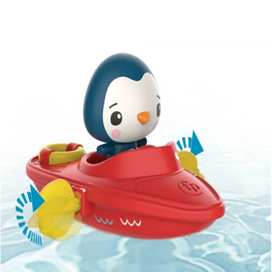 FP WIND UP BOAD WITH FIGURE (PENGUIN)