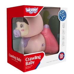 B/O crawling doll (pink) with sound & light