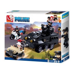 SLUBAN POLICE SWAT VEHICLE AND MOTORCYCLE AND JEEP 