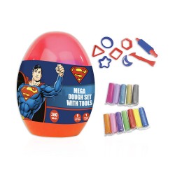 Clay egg shape with tools Superman characters