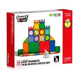 LIGHTS MAGNETIC PIECE CASTLE SET 48PCS- STANDARD EDITION
