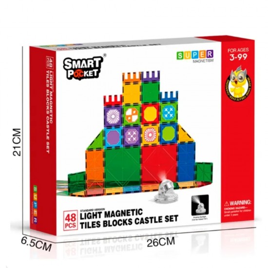 LIGHTS MAGNETIC PIECE CASTLE SET 48PCS- STANDARD EDITION LIGHTS MAGNETIC PIECE CASTLE SET 48PCS- STANDARD EDITION