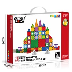  LIGHTS MAGNETIC PIECE CASTLE SET 79PCS- UPGRADED VERSION