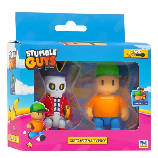 Stumble Guys Mini Action Fig 3" 2-PK Asst. Stumble Guys Mini Action Fig 3" 2-PK Asst.