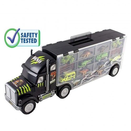 GIANT DINOSAUR TRUCK TOY CARRIER WITH CARS AND DINOSAURS GIANT DINOSAUR TRUCK TOY CARRIER WITH CARS AND DINOSAURS