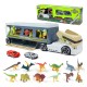 Unfolding Container Truck With Medium Dinosaurs