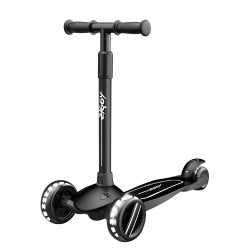 ZIGGY 3-WHEEL TILT SCOOTER W/LED LIGHT - BLACK
