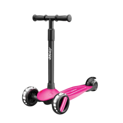 ZIGGY 3-WHEEL TILT SCOOTER W/LED LIGHT - PINK